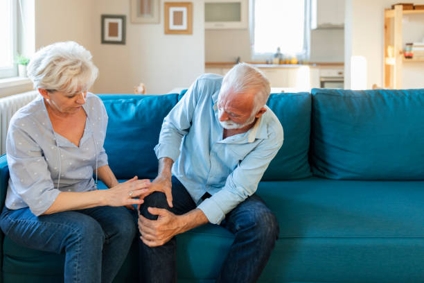 istock Senior man with knee arthritis 1207785093