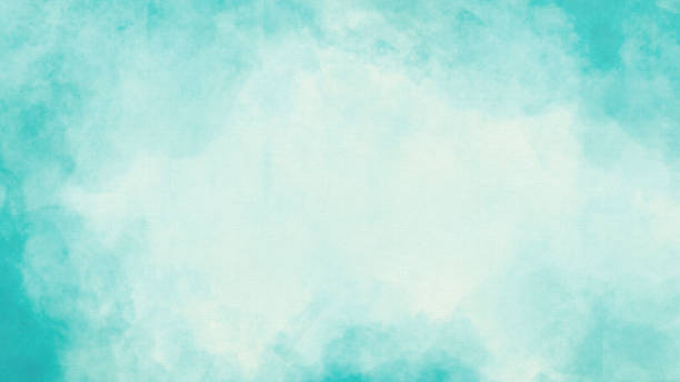 vignette watercolor texture background - hand-painted aqua brush strokes - hand colored fotos imagens e fotografias de stock