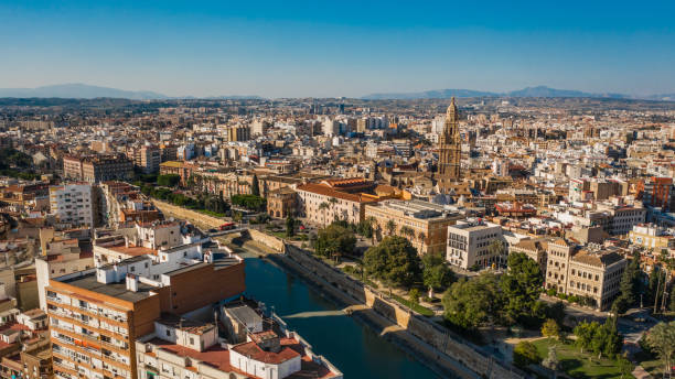 Cityscape of Murcia Cityscape of Murcia before sunset. Aerial view murcia stock pictures, royalty-free photos & images