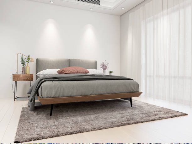 istock Modern design bedroom with bathroom and table 1207793710