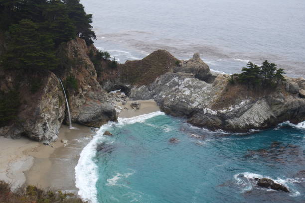 istock Famous waterfall on the California coast 1207801081