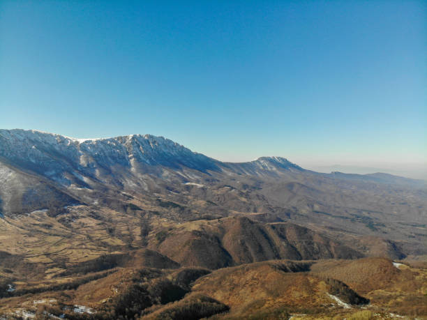 istock Beautiful winter landscape with mountains 1207801172