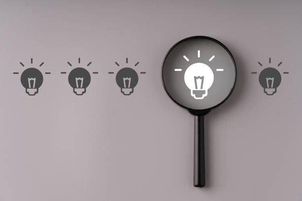 istock Business & strategy for creative and idea concept with magnifying glass 1207802658