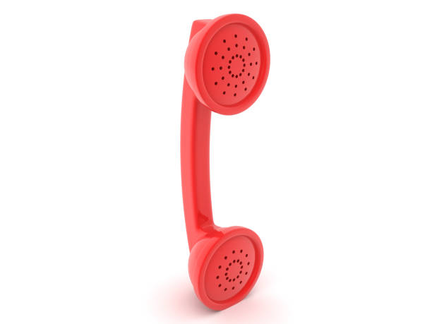 istock 3D Rendering of a red telephone handset 1207805046