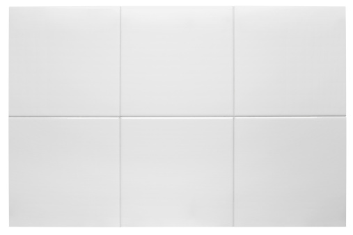 White tiles element isolated on white background, clipping path included XXL