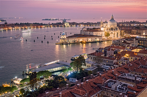 Twilight view of Venice Grand Canal