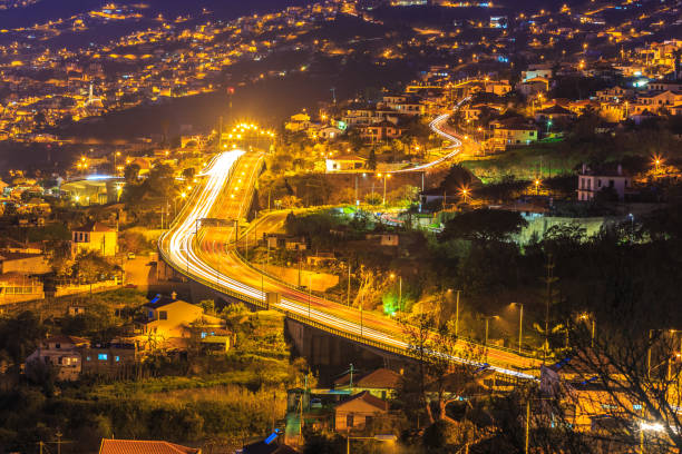 istock Highway at night in Funchal, Madeira 1207807478