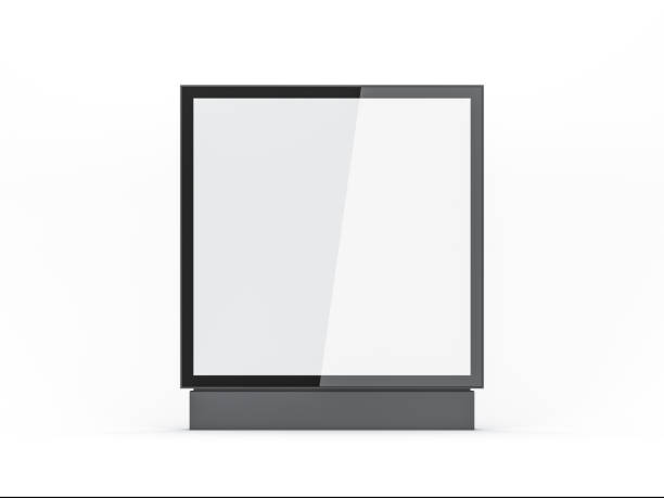istock Blank square pylon mock up for advertising, isolated on white, Empty street banner mockup 1207807825