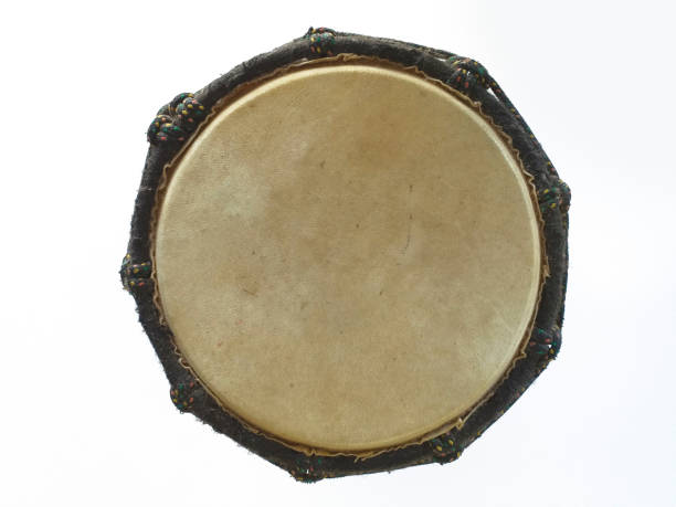 istock African Drum isolated on white background. Front view of ethnic drum, a percussion musical instrument 1207809657