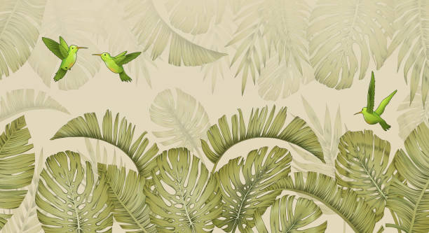 Pretty Green Toned Design Of Flying Birds Stock Illustration - Download  Image Now - Birds Flying in V-Formation, Illustration, Three Animals -  iStock