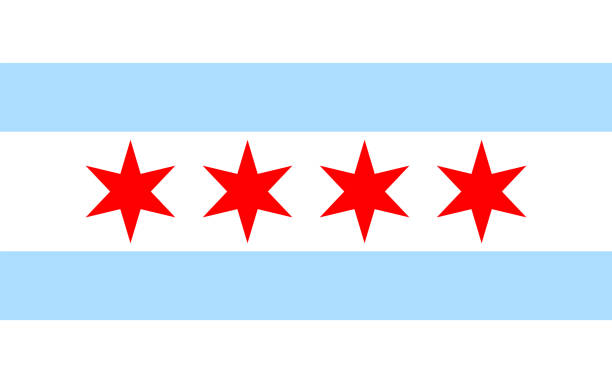 Chicago flag solid background, vector illustration Chicago flag solid background, vector illustration. Icon chicago stock illustrations