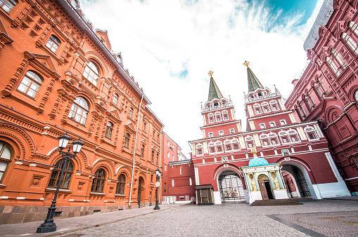 9th of September, 2015 - A low angle view of the Kremlin building in Moscow, Russia.