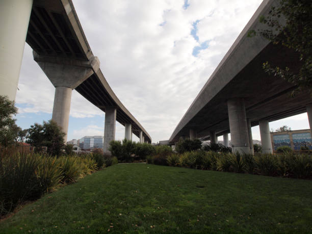 istock Beautiful Mission Creek Park under highway bridges 1207819055