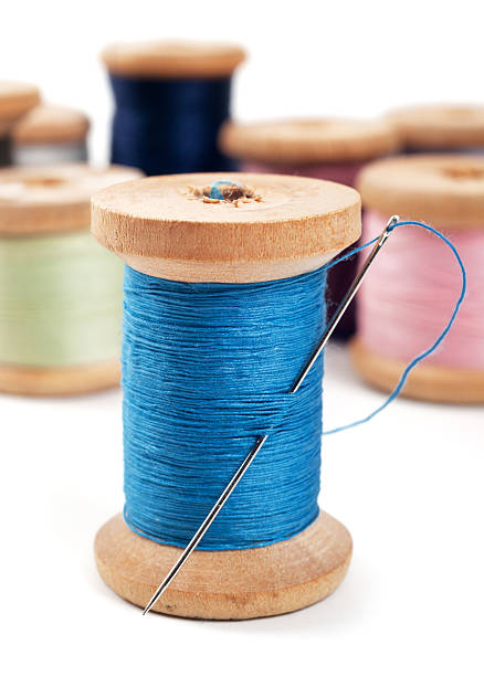istock Old coils of color threads 120782060
