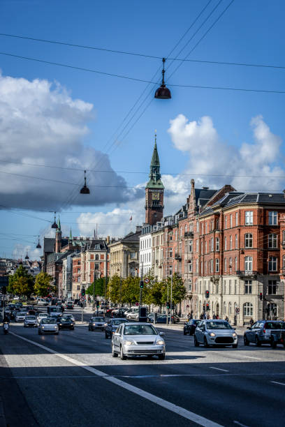 Busy Street In Copenhagen, Denmark
