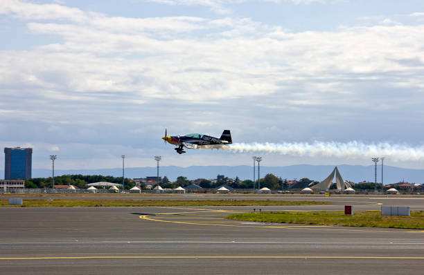 Istanbul, Turkey - September 21, 2019: acrobatic planes are getting for their next flights in Istanbul Ataturk International Airport, Istanbul, Turkey. Istanbul Atatürk Airport (Turkish: İstanbul Atatürk Havalimanı) is a general aviation, cargo, and state aircraft airport in Istanbul. It closed to commercial passenger flights on April 6, 2019 when all flights were transferred to Istanbul Airport.