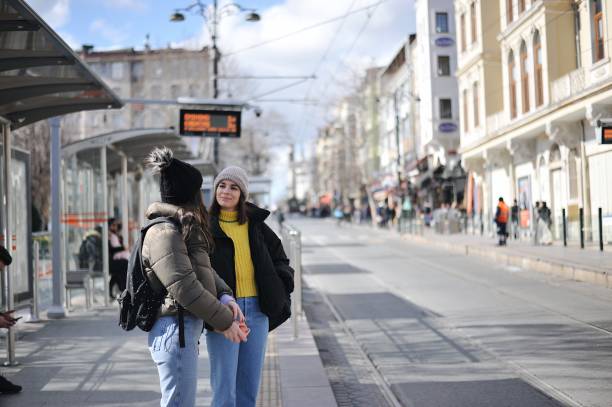 istock Young tourists in the commute enjoying Istanbul 1207825950