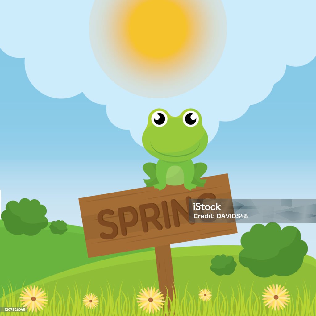 Hello Spring Landscape Stock Illustration - Download Image Now ...