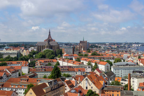 istock High angle view at the Hanseatic city Rostock 1207826090
