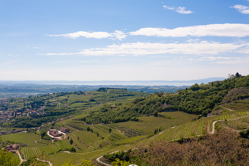 Valpolicella hills landscape, Italian viticulture area, Italy. Rural landscape