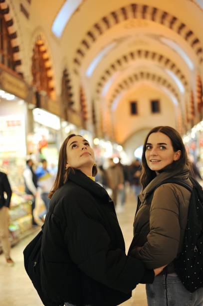 istock Young tourists exploring the spice bazaar of Istanbul 1207827993