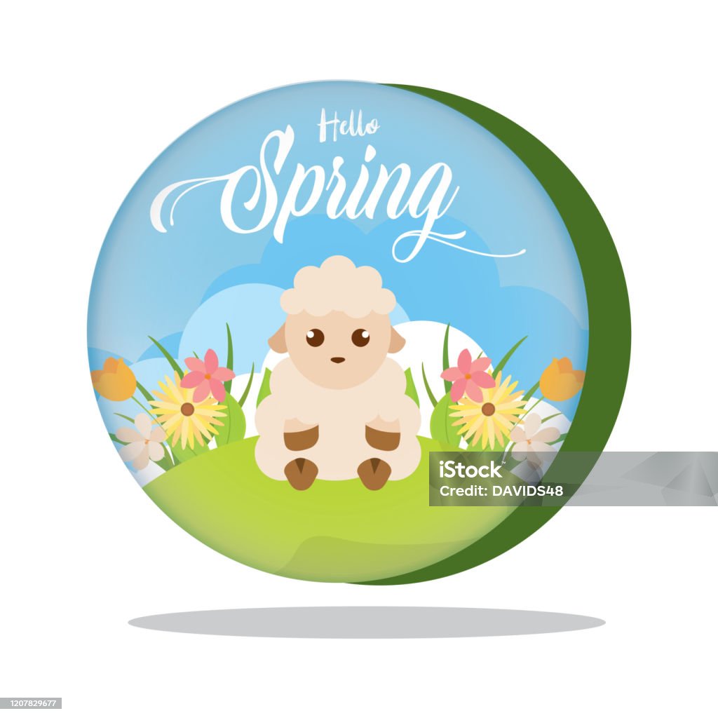 Hello Spring Landscape Stock Illustration - Download Image Now ...