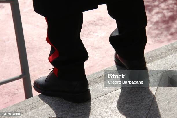 Edge Of The Trousers Of The Italian Carabiniere Stock Photo - Download Image Now - Carabinieri, Adult, Adults Only