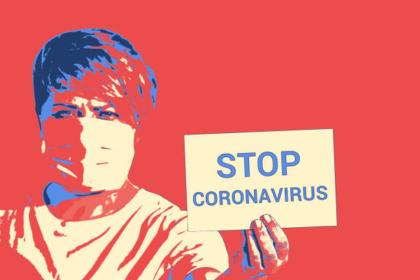 illustrations, cliparts, dessins animés et icônes de posterize poster appelant à arrêter la xénophobie. le coronavirus n’a pas de nationalité - protest stop gesture stop sign no