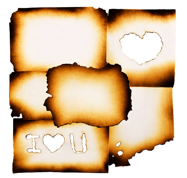 istock Burned paper with love sign 120784927