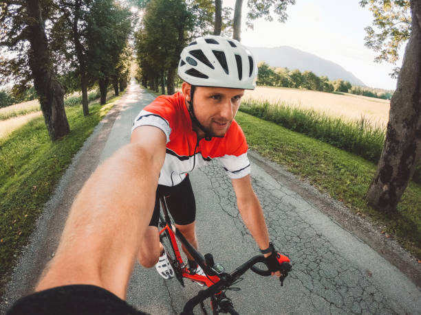 istock Male recreational cyclist on the road 1207856747