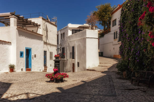 Streets of Ibiza Town - Balearic islands - Spain stock photo