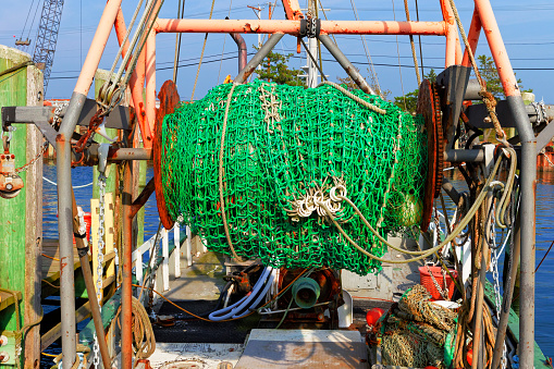 Galilee, Rhode Island, USA-May 11,2017: Galilee is a home to the largest fishing fleet in Rhode Island.