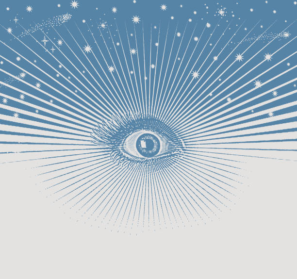 ilustrações de stock, clip art, desenhos animados e ícones de third eye with a universe and stars - an all seeing eye
