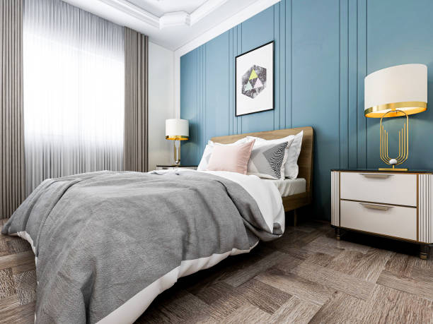 istock (3D rendering, elegant and spacious bedroom design of modern apartment 1207876702