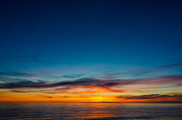 istock Colorful sunset above the water 1207878734