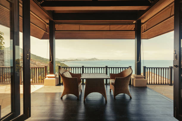 istock Luxury villa interior. Sea view 1207881453