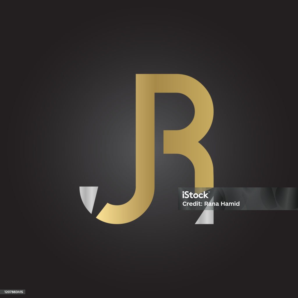 J R Linked Font Initial Linked Letter Jr Logo Design Stock Illustration - Download ...