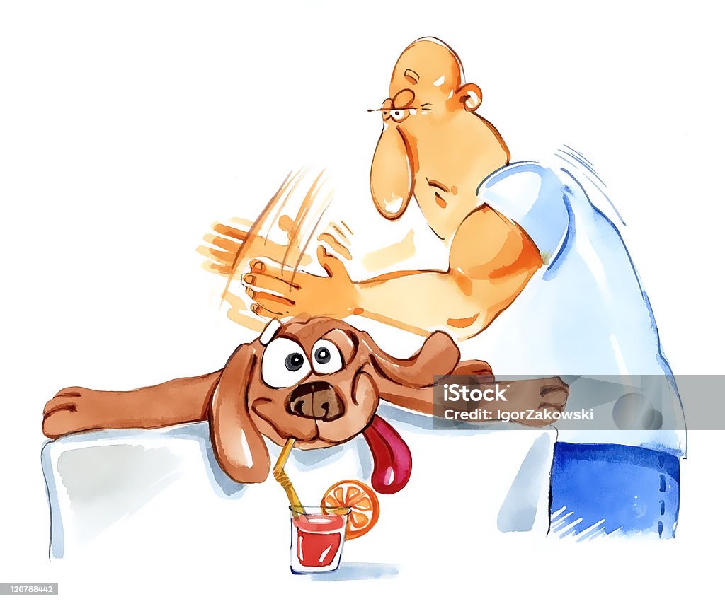 dog massage humorous illustration of dog in spa on massage Adult stock illustration