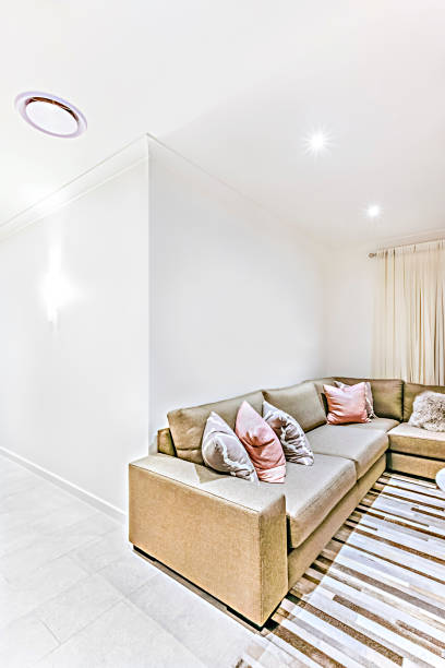 istock Pillows on the chairs at night with white walls 1207885056