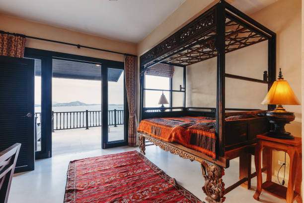 istock Sea view bed room in luxury villa 1207895041