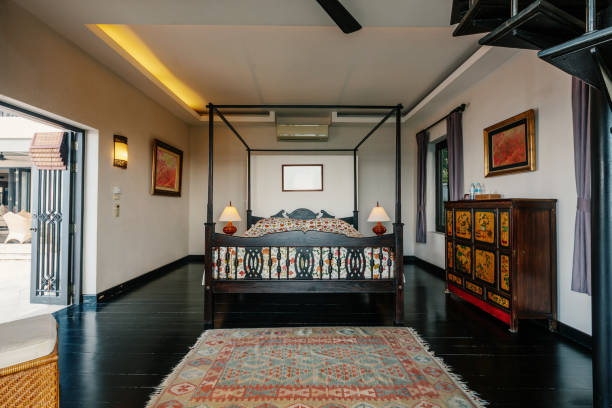 istock Modern bed room interior in Luxury villa. Vintage stile 1207895502