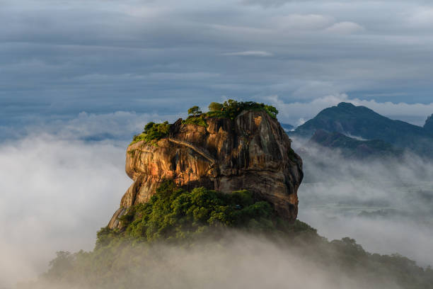 Sigiriya Rock, Sri Lanka Sigiriya rock from Pidurangala in the morning lanka stock pictures, royalty-free photos & images