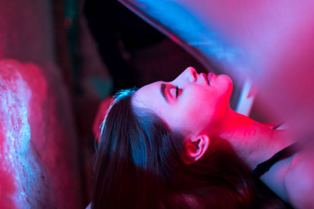 istock Young beautiful woman and spa capsule 1207900299