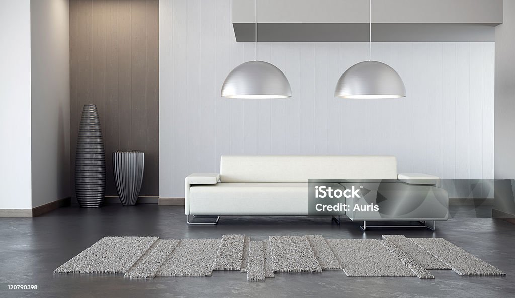 Renderizado 3d de lujo con sala de estar - Foto de stock de Acogedor libre de derechos