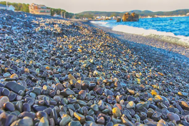 Mongdol Gravel Stones in Jujeon Beach, Ulsan, Gyeongsangdo, South Korea, Asia
