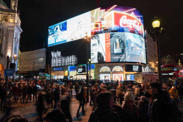 Piccadilly Circus at night stock photo