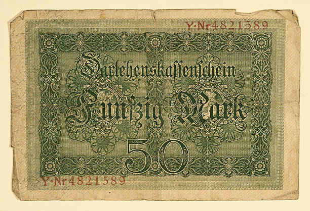 istock Antique 1914 German 50 Mark, Back 120790489