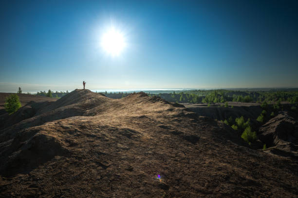 Morning sun above the abandoned quarry