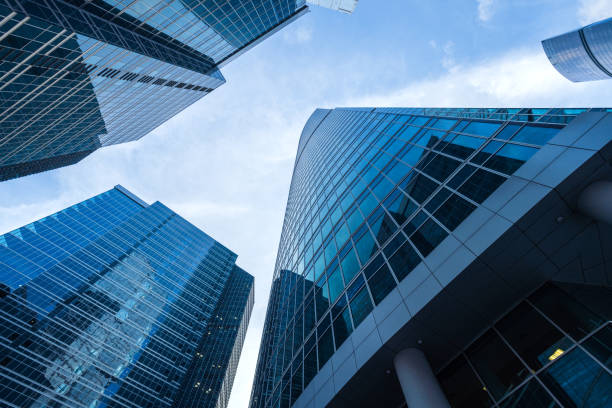istock Modern skyscrapers at business district 1207910005