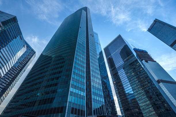 istock Modern skyscrapers at business district 1207910560